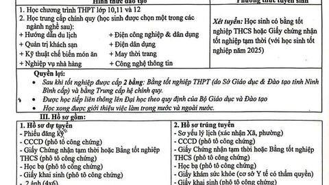 THÔNG BÁO TUYỂN SINH 2025-2026