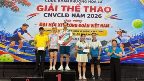THAM GIA GIẢI THỂ THAO CÔNG ĐOÀN PHƯỜNG HOA LƯ TỔ CHỨC